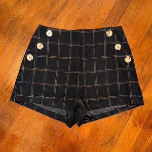 NWOT Nana Mac’s Plaid Tweed Flannel Shorts High Waist Size Small
